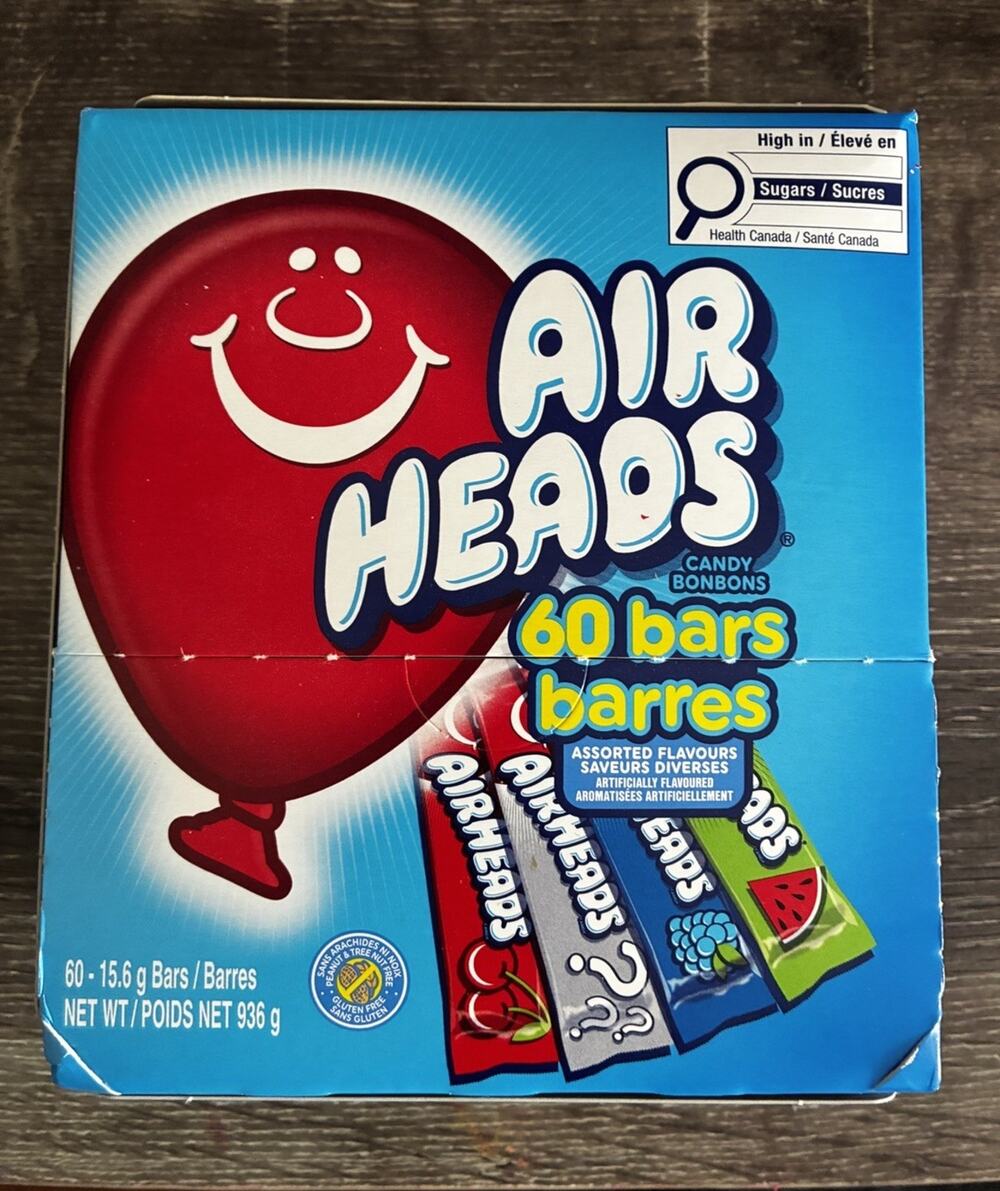 Airheads Candy Bars (Pack of 60 pcs) BB 07/2027